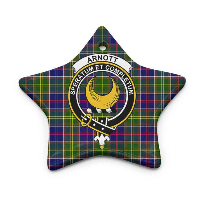 Scottish Arnott Clan Crest Tartan Ceramic Ornament Star Shape Tartan Plaid