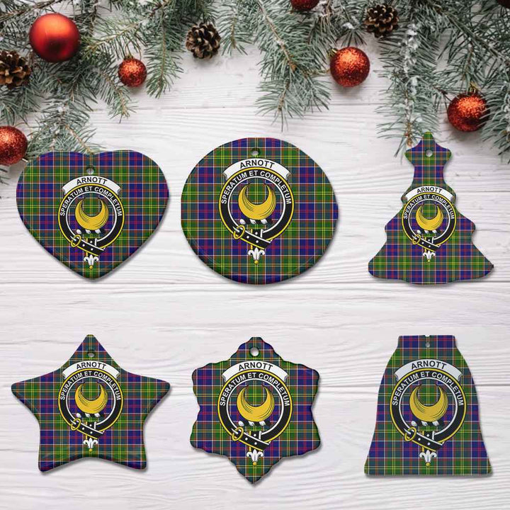Scottish Arnott Clan Crest Tartan Ceramic Ornament All Tartan Plaid