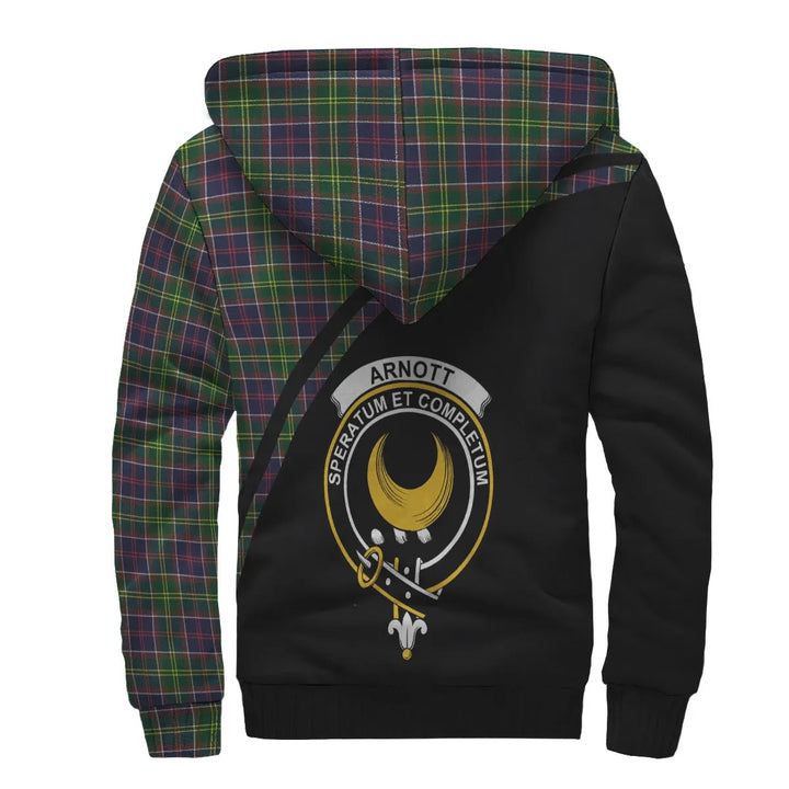 Scottish Arnott Clan Crest Tartan Curve Sherpa Hoodie