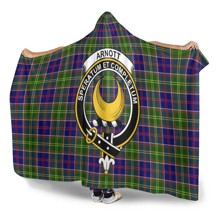 Scottish Arnott Clan Crest Tartan Hooded Blanket Tartan Plaid 3