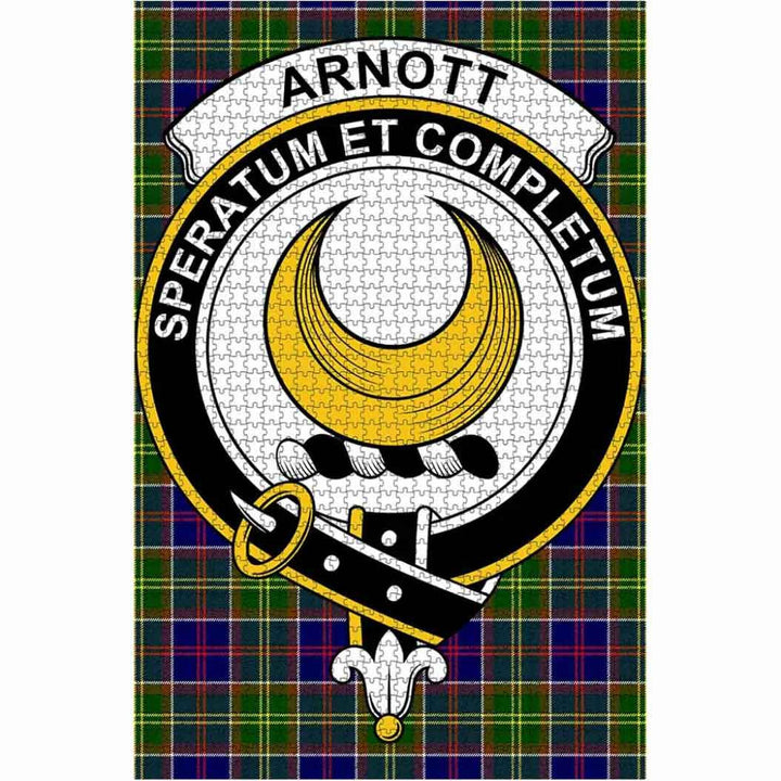 Scottish Arnott Clan Crest Tartan Jigsaw Puzzle 1
