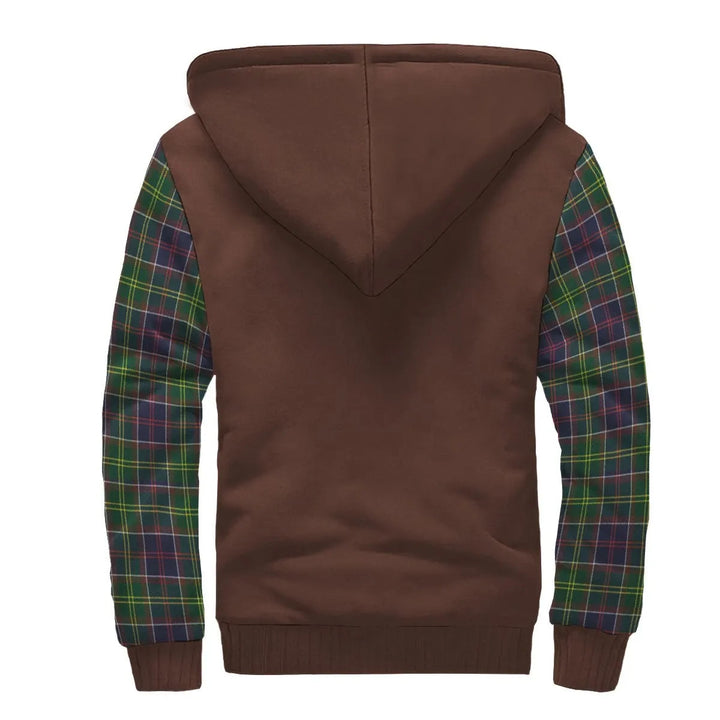 Scottish Arnott Clan Crest Tartan Plaid Sleeve Sherpa Hoodie
