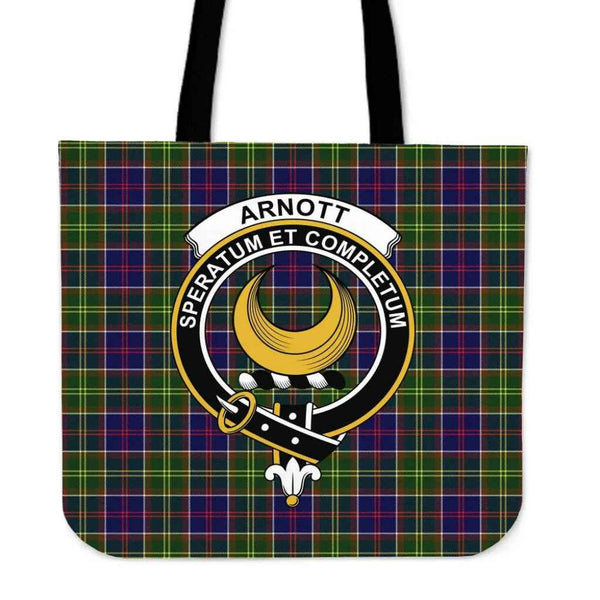 Scottish Arnott Clan Crest Tartan Tote Bag Tartan Plaid