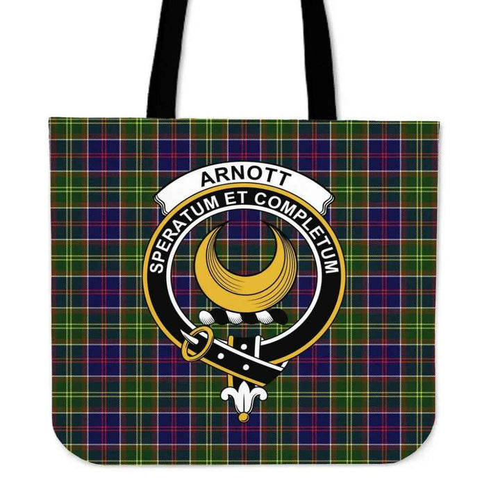 Scottish Arnott Clan Crest Tartan Tote Bag Tartan Plaid