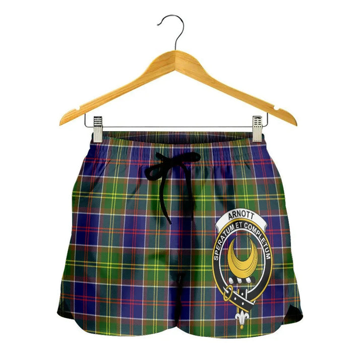 Scottish Arnott Clan Crest Tartan Women Shorts