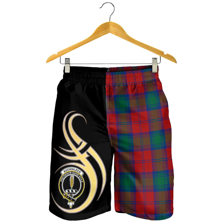 Scottish Auchinleck Clan Crest Tartan Believe in Me Men's Shorts