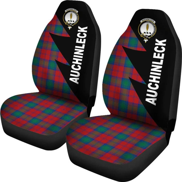 Scottish Auchinleck Clan Crest Tartan Car Seat Covers - Flash Style 2