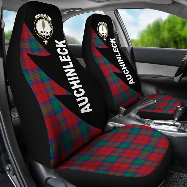 Scottish Auchinleck Clan Crest Tartan Car Seat Covers - Flash Style 3