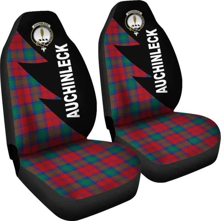 Scottish Auchinleck Clan Crest Tartan Car Seat Covers - Flash Style 4