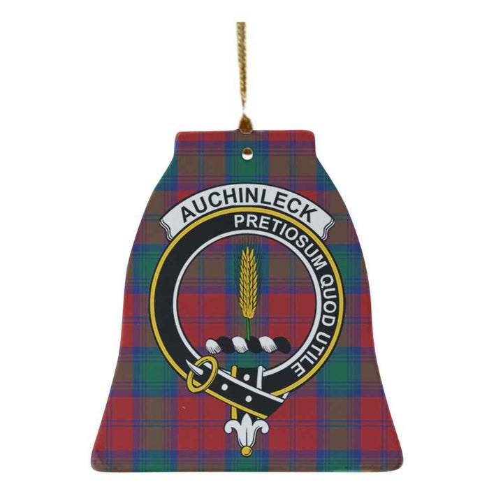 Scottish Auchinleck Clan Crest Tartan Ceramic Ornament Bell Shape Tartan Plaid