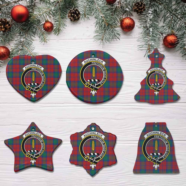 Scottish Auchinleck Clan Crest Tartan Ceramic Ornament All Tartan Plaid