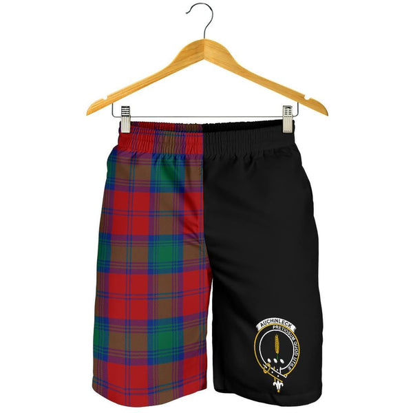 Scottish Auchinleck Clan Crest Tartan Half of Me Men's Shorts