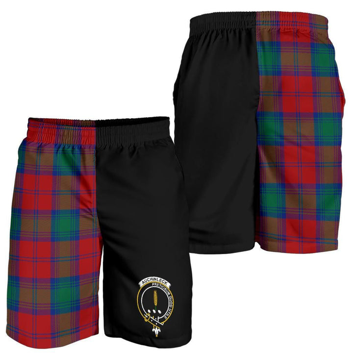 Scottish Auchinleck Clan Crest Tartan Half of Me Men's Shorts