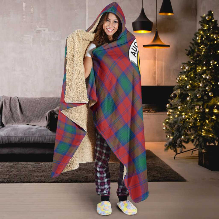 Scottish Auchinleck Clan Crest Tartan Hooded Blanket Tartan Plaid 6