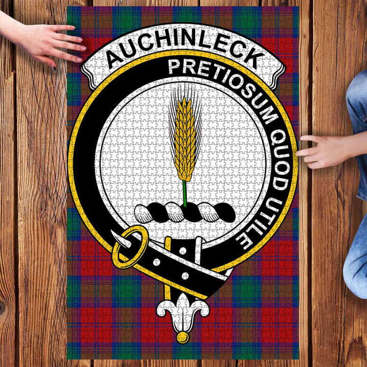 Scottish Auchinleck Clan Crest Tartan Jigsaw Puzzle 3