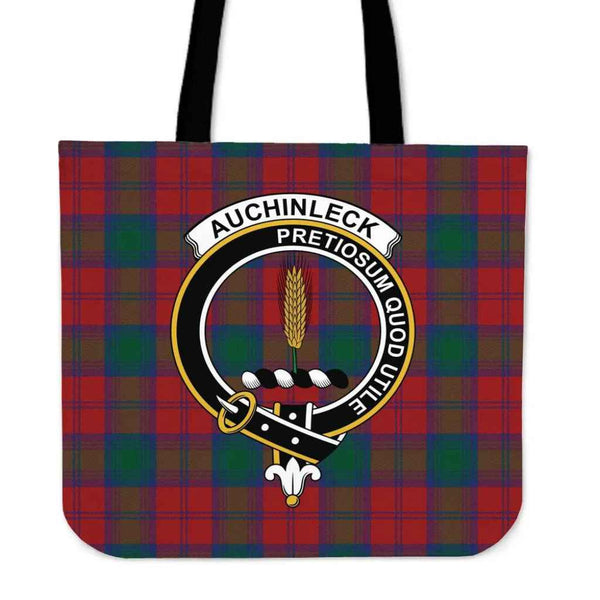Scottish Auchinleck Clan Crest Tartan Tote Bag Tartan Plaid