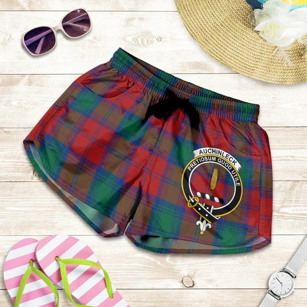 Scottish Auchinleck Clan Crest Tartan Women Shorts