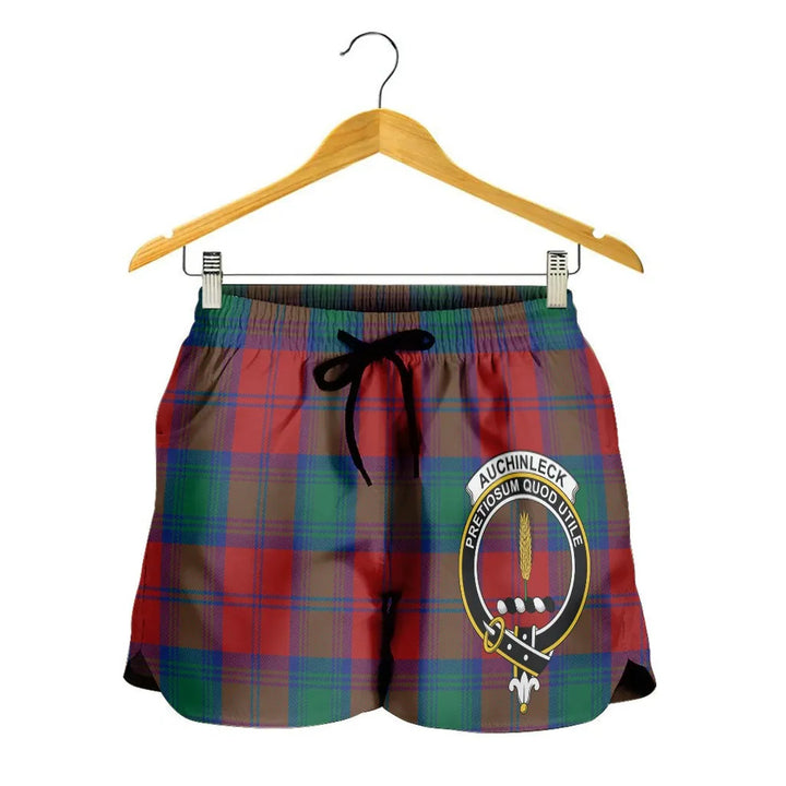 Scottish Auchinleck Clan Crest Tartan Women Shorts