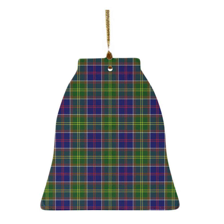 Scottish Ayrshire District Clan Tartan Ceramic Ornament Bell Shape Tartan Plaid