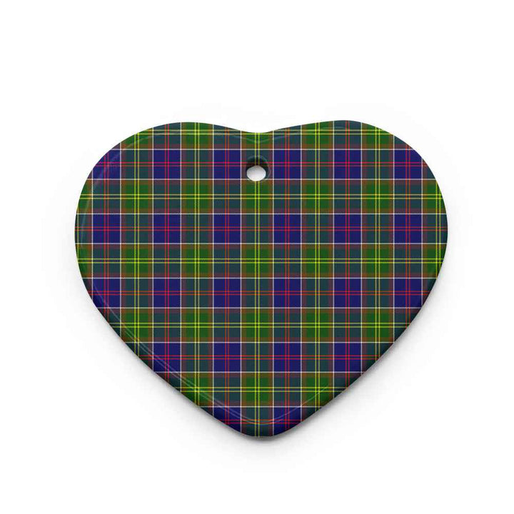 Scottish Ayrshire District Clan Tartan Ceramic Ornament Heart Shape Tartan Plaid