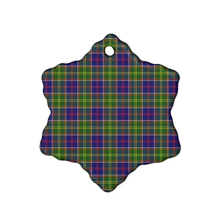 Scottish Ayrshire District Clan Tartan Ceramic Ornament Snow Flake Shape Tartan Plaid