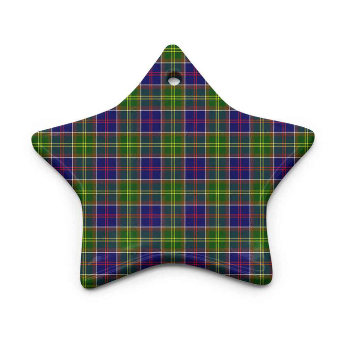 Scottish Ayrshire District Clan Tartan Ceramic Ornament Star Shape Tartan Plaid