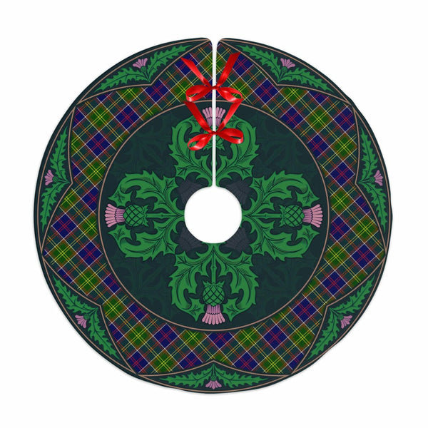 Scottish Ayrshire District Clan Tartan Christmas Tree Skirt Old Scottish Thistle Flower No Tassels Tartan Plaid 1
