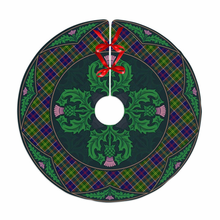 Scottish Ayrshire District Clan Tartan Christmas Tree Skirt Old Scottish Thistle Flower No Tassels Tartan Plaid 1