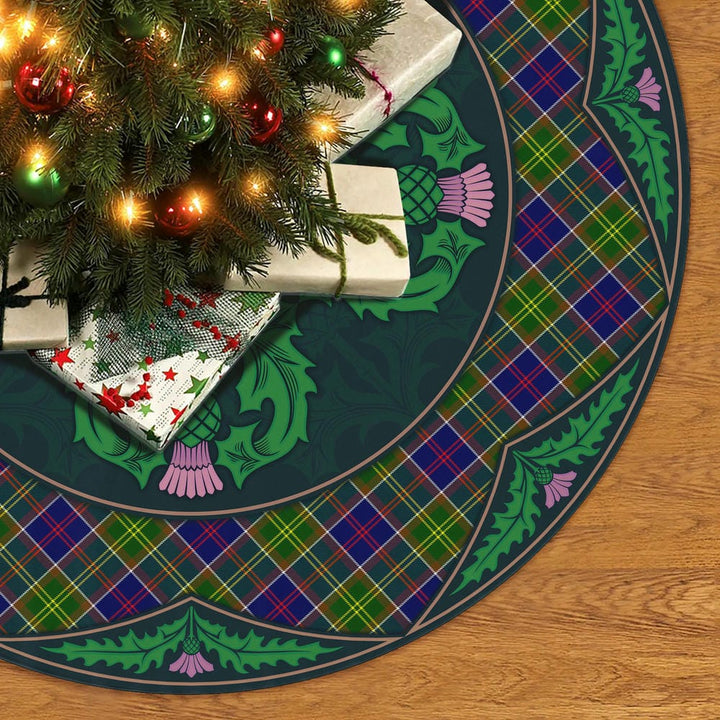 Scottish Ayrshire District Clan Tartan Christmas Tree Skirt Old Scottish Thistle Flower No Tassels Tartan Plaid 2