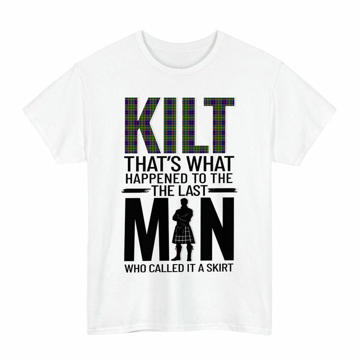 Scottish Ayrshire District Clan Tartan Funny Scotland Kilt T-Shirt Tartan Plaid White Color