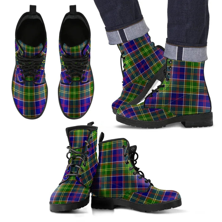Scottish Ayrshire District Clan Tartan Leather Boots