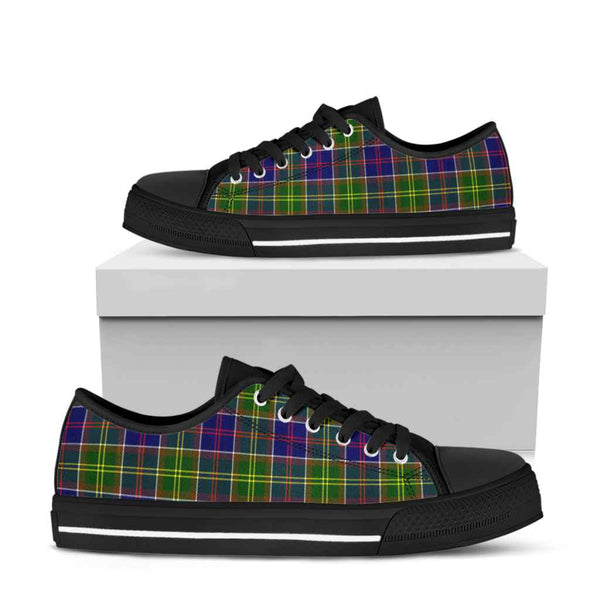 Scottish Ayrshire District Clan Tartan Low Top Shoes Black Sole Tartan Plaid