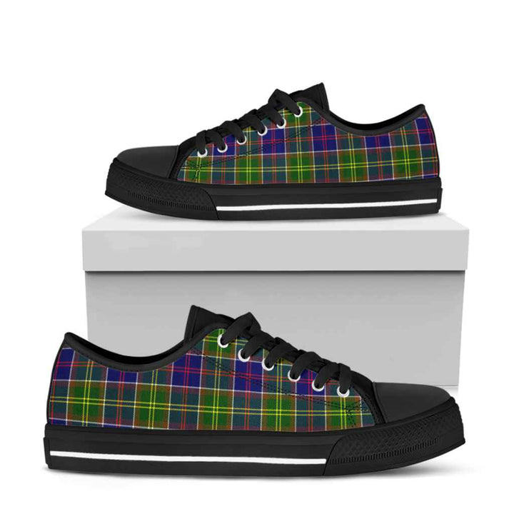 Scottish Ayrshire District Clan Tartan Low Top Shoes Black Sole Tartan Plaid
