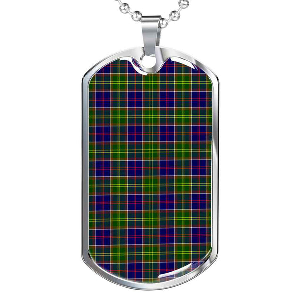 Scottish Ayrshire District Clan Tartan Military Dog Tag Necklace Tartan Plaid