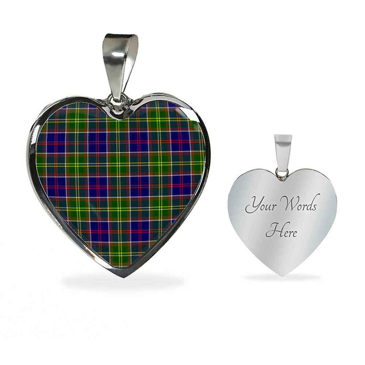 Scottish Ayrshire District Clan Tartan Necklace Heart Tartan Plaid 3