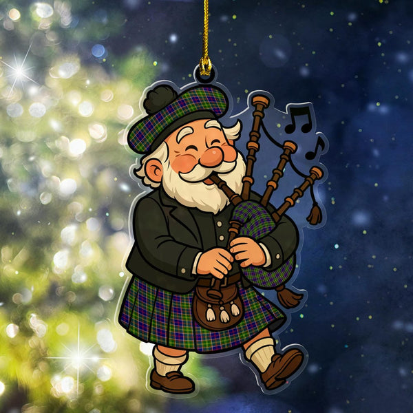 Scottish Ayrshire District Clan Tartan Ornament Scottish Santa In Kilt Tartan Plaid