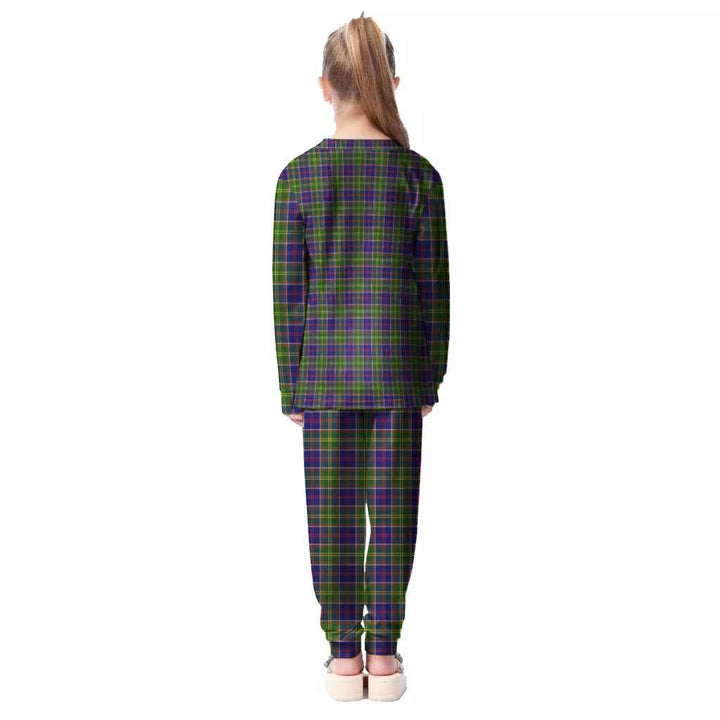 Scottish Ayrshire District Clan Tartan Pajama Set Kid Back Side Tartan Plaid