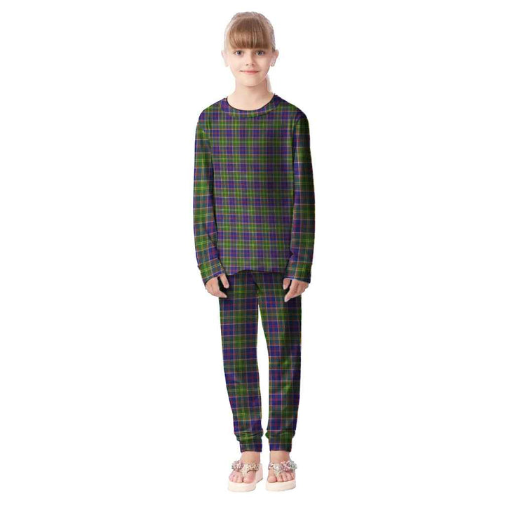Scottish Ayrshire District Clan Tartan Pajama Set Kid Front Side Tartan Plaid