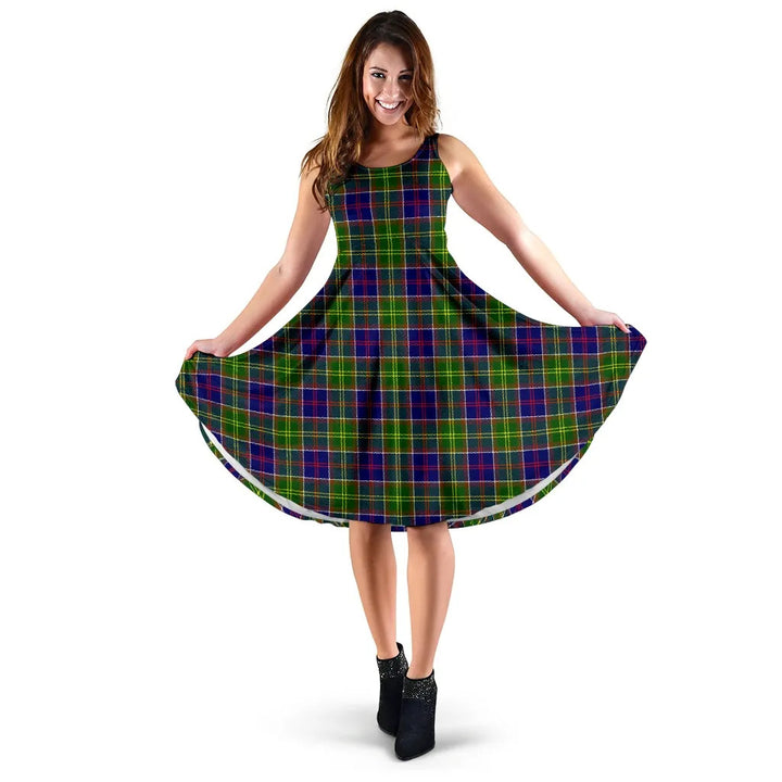 Scottish Ayrshire District Clan Tartan Women Midi Dress