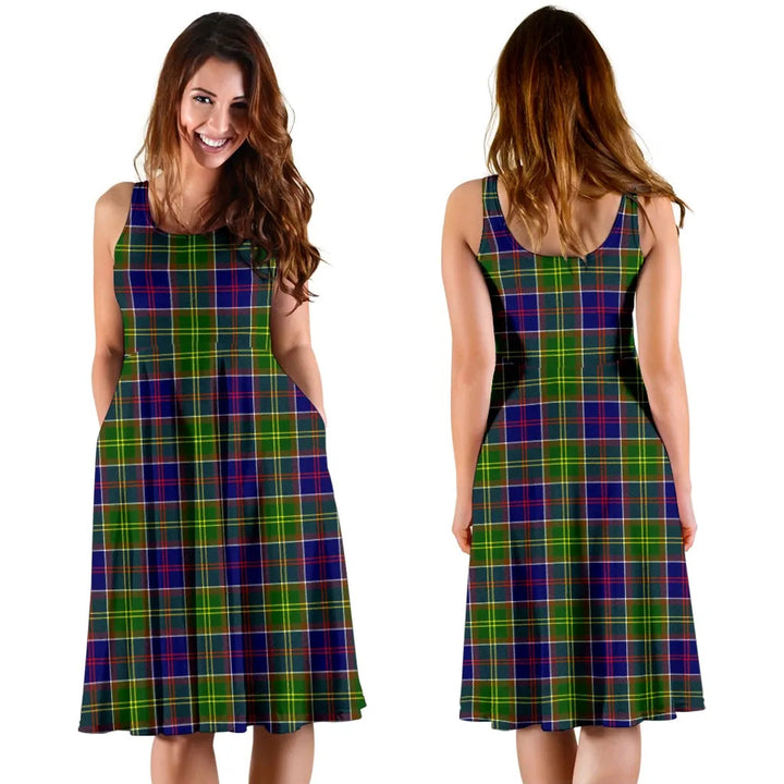 Scottish Ayrshire District Clan Tartan Women Midi Dress