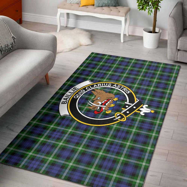 Scottish Baillie Clan Crest Tartan Area Rug Tartan Plaid 1