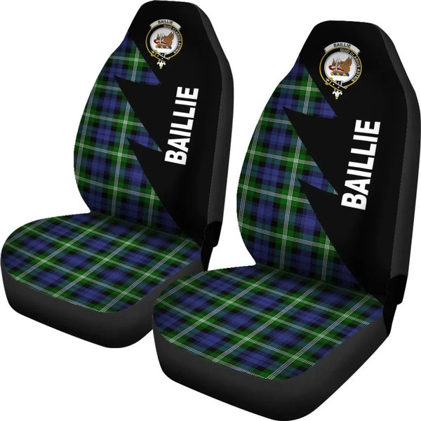 Scottish Baillie Clan Crest Tartan Car Seat Covers - Flash Style 2