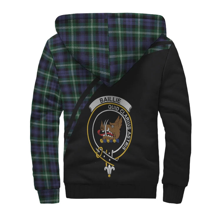 Scottish Baillie Clan Crest Tartan Curve Sherpa Hoodie
