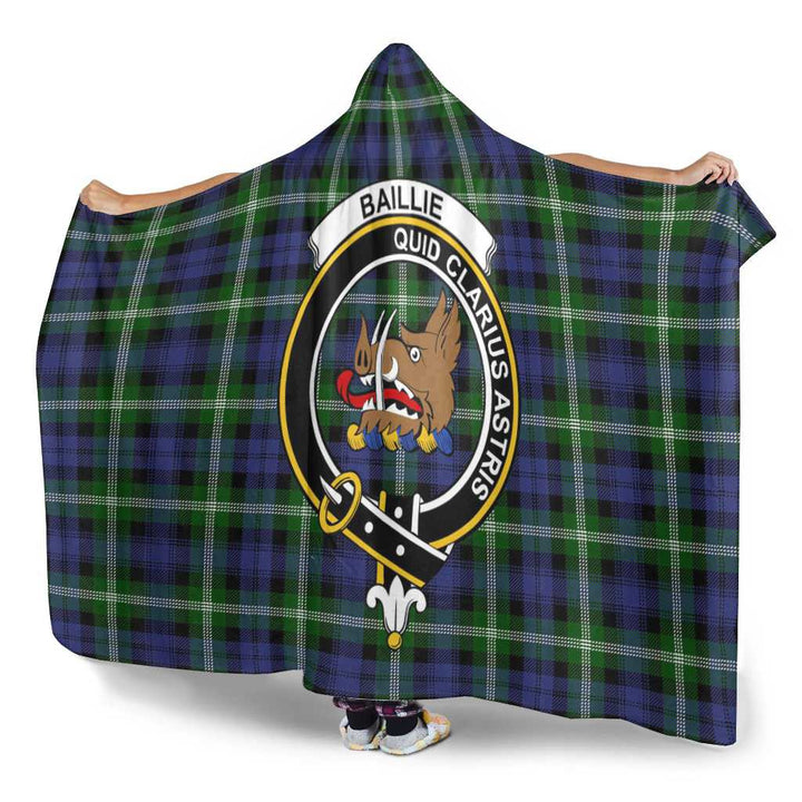 Scottish Baillie Clan Crest Tartan Hooded Blanket Tartan Plaid 3