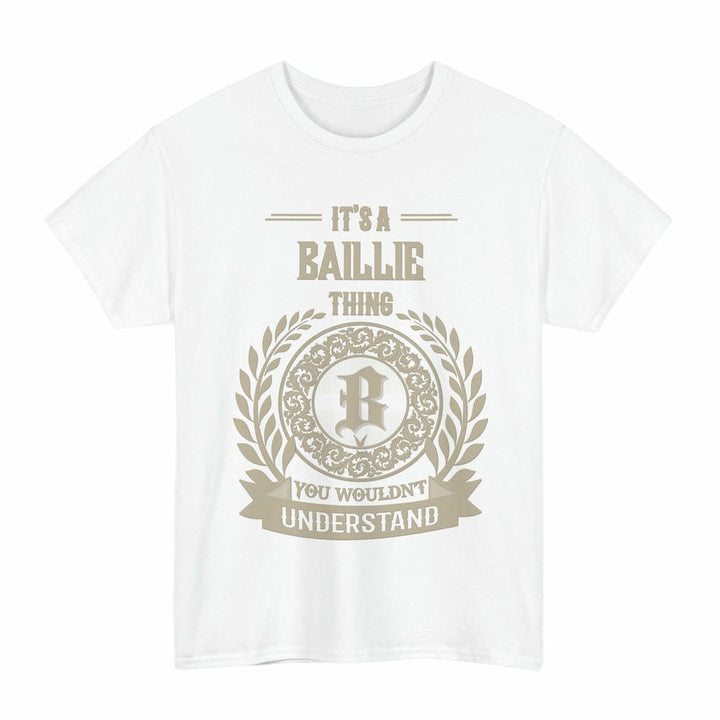Scottish Baillie Clan Tartan T-Shirt - Vintage Family Name Tartan Plaid White Color