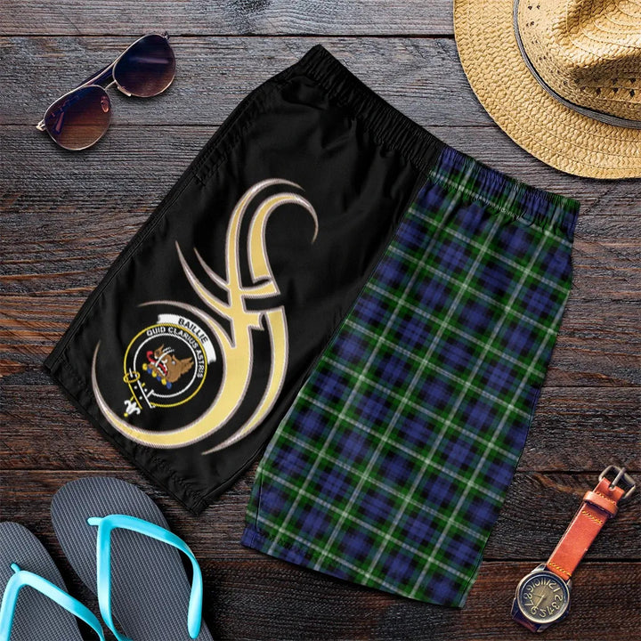 Scottish Baillie Modern Clan Crest Tartan Believe in Me Men's Shorts