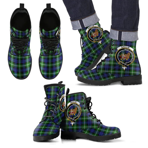 Scottish Baillie Modern Clan Crest Tartan Leather Boots