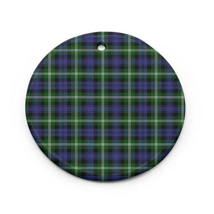 Scottish Baillie Modern Clan Tartan Ceramic Ornament Circle Shape Tartan Plaid