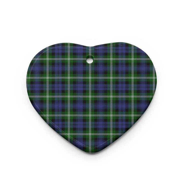 Scottish Baillie Modern Clan Tartan Ceramic Ornament Heart Shape Tartan Plaid