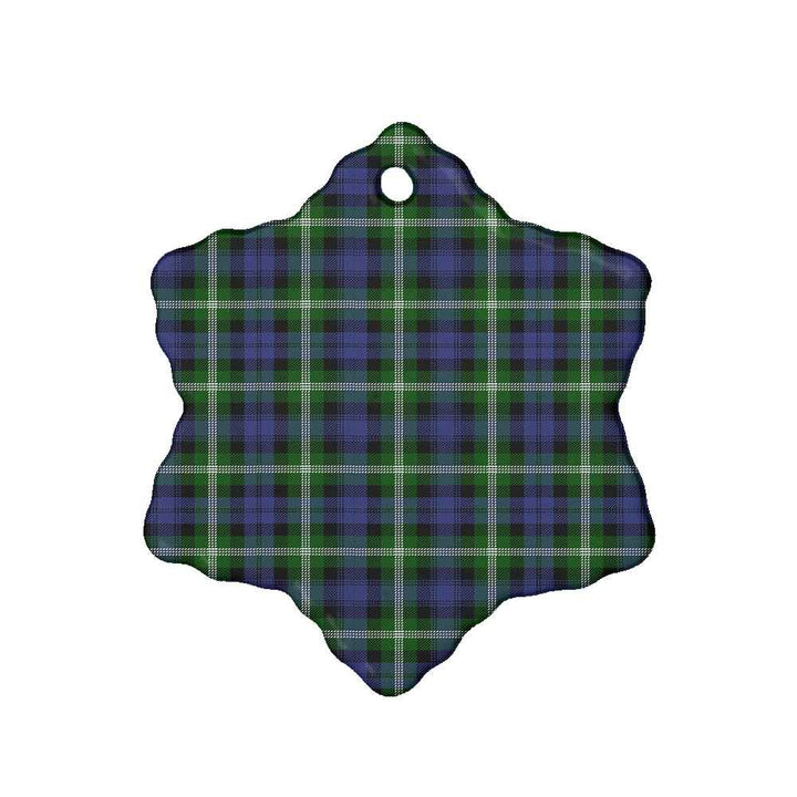 Scottish Baillie Modern Clan Tartan Ceramic Ornament Snow Flake Shape Tartan Plaid